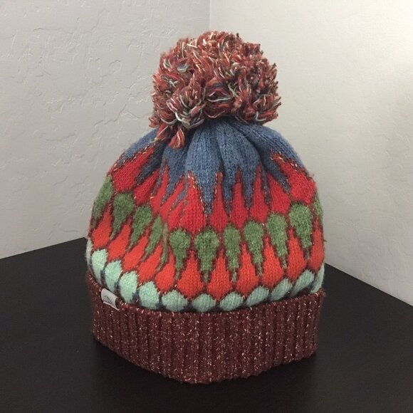 L.L. Bean Wool Rolled Cuff Pom Pom Beanie - One Size Fits All - Picture 6 of 6